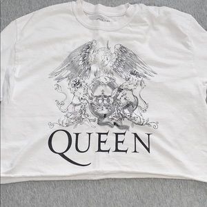 White Queen Band Tee Long Sleeve Cropped